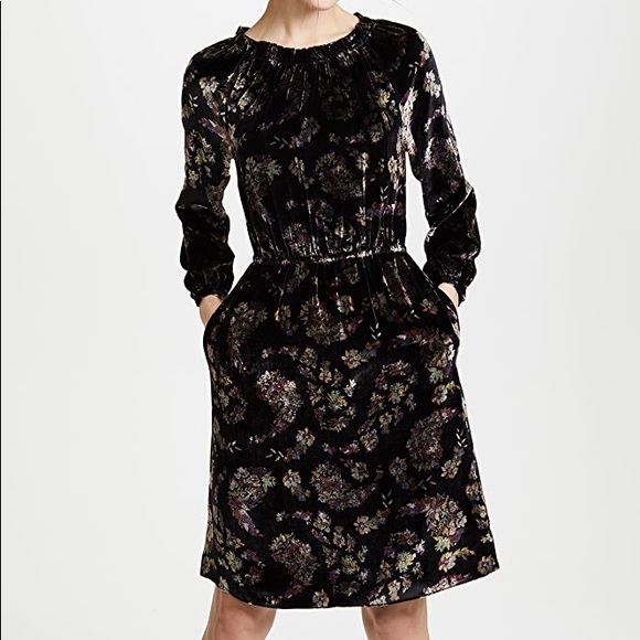 rebecca taylor floral velvet dress